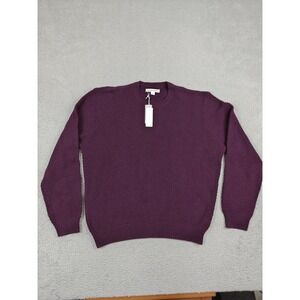 Outerknown Sweater Womens XL Purple Recycled Wool Organic Cotton Pullover Knit